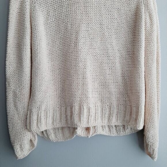 PURE HANDKNIT Chunky Knit Cardigan Sweater Cable Ivory Sz M /L - Picture 9 of 10